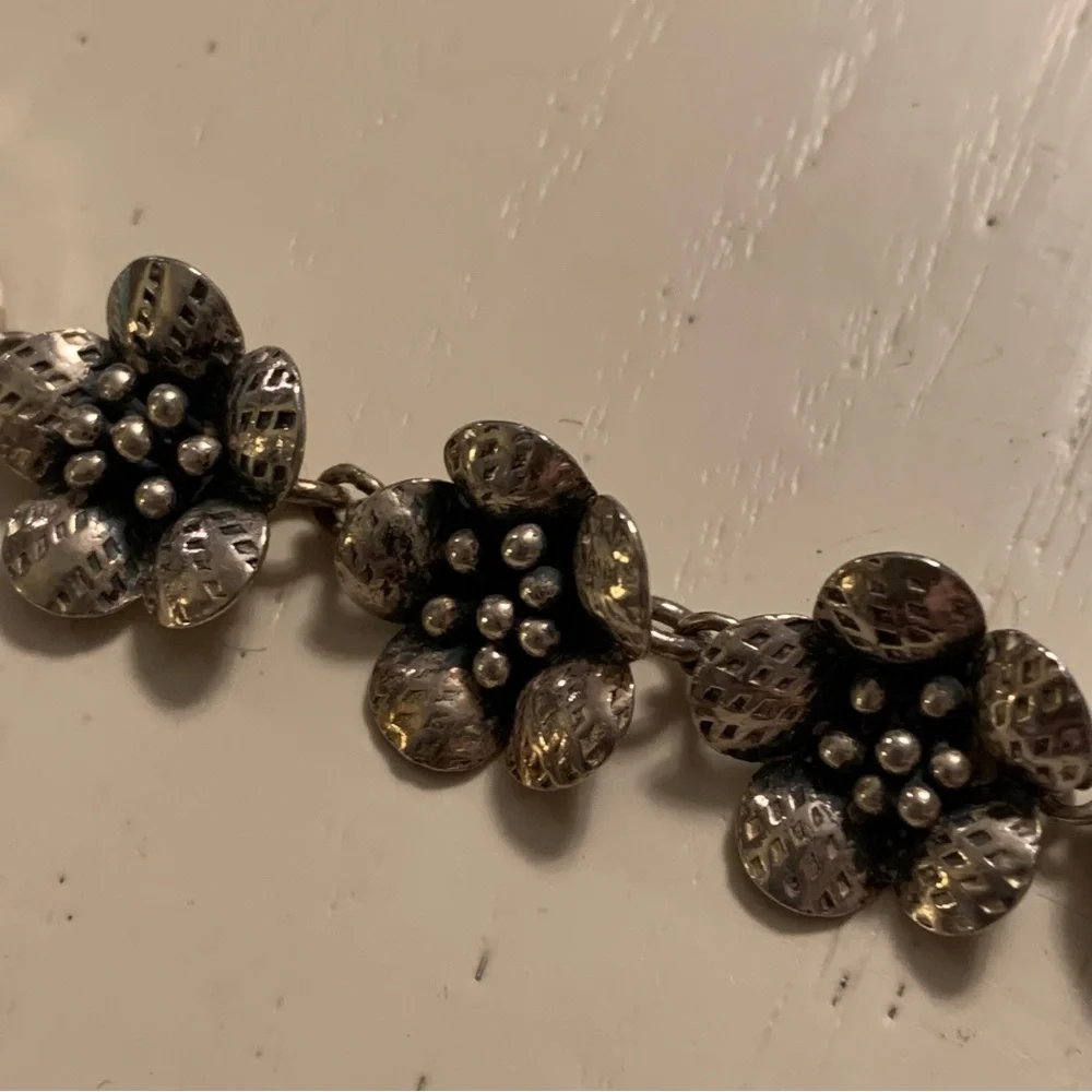925 Silver Turquoise Bracelet with Vintage Charm - Picture 4 of 5